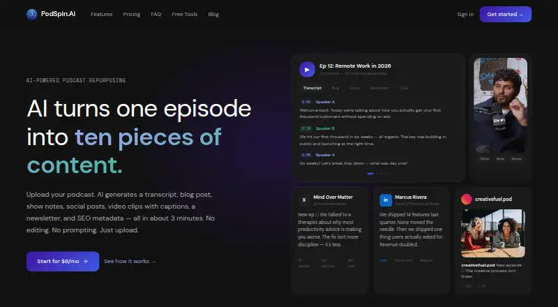 PodSpin's website