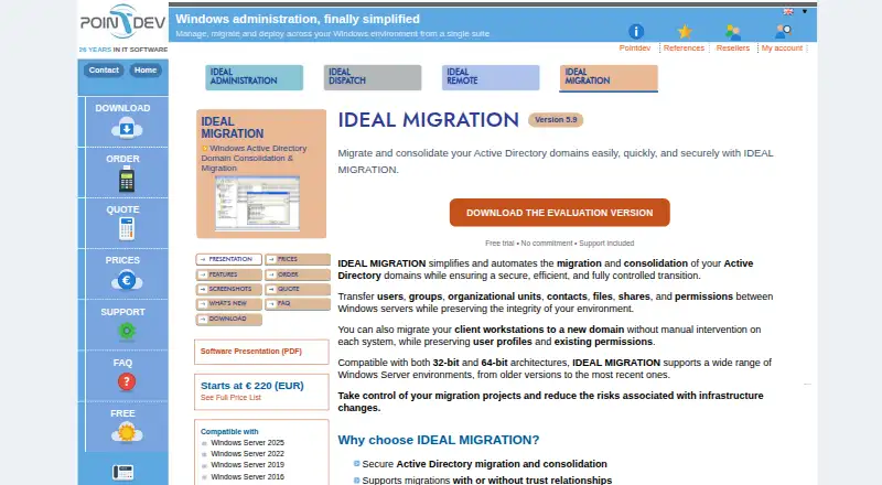 IDEAL Migration's website