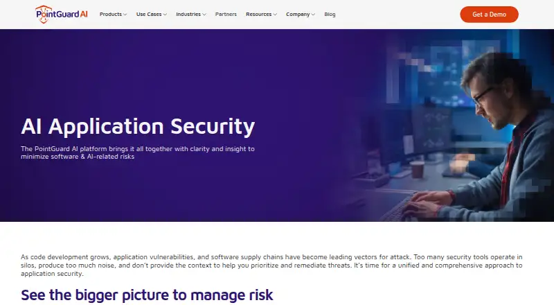 The PointGuard AI homepage