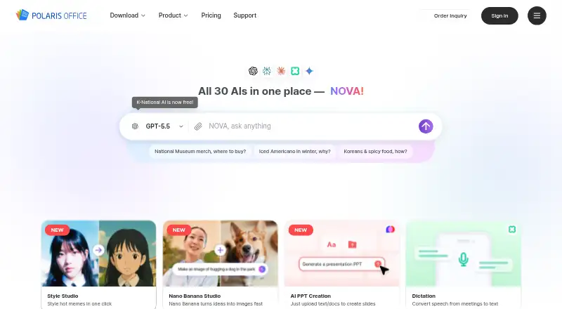 Polaris Office's website