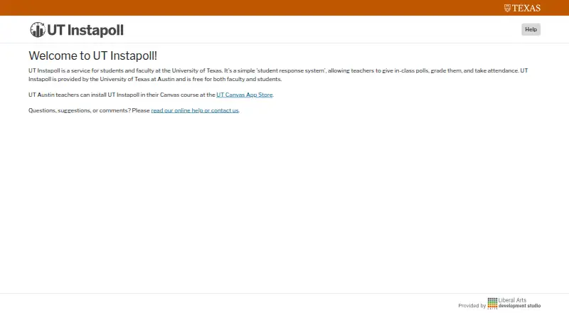 UT Instapoll's website