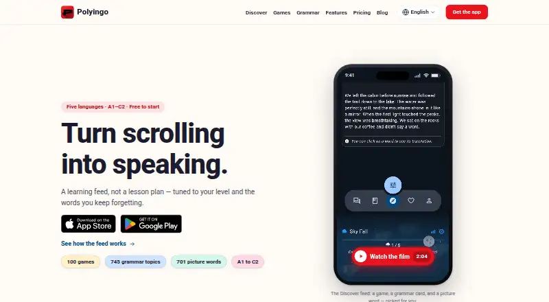 The Polyingo homepage