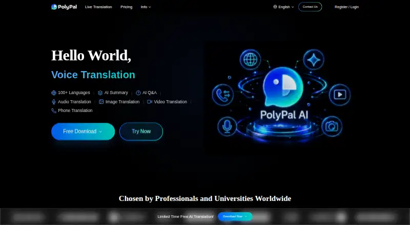 PolyPal Live Translator's website