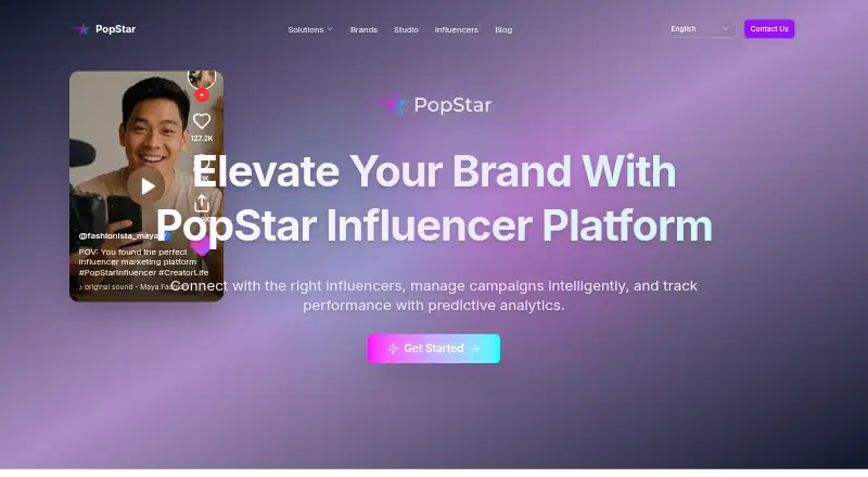 The PopStar homepage