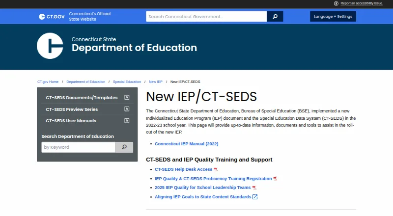 CT-SEDS's website