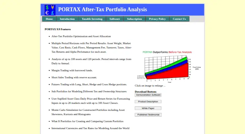 PORTAX's website