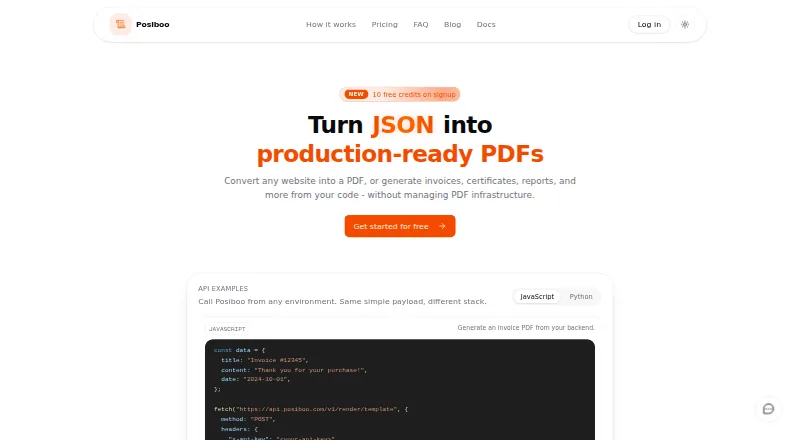 Posiboo's website