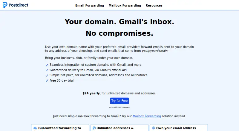 Postdirect's website