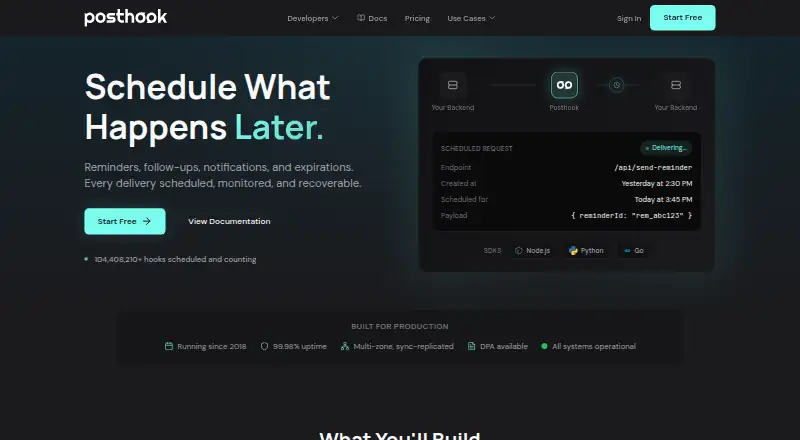 Posthook's website