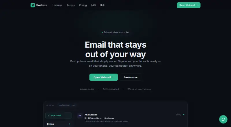 Postwix's website