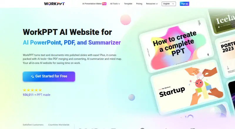 The WorkPPT homepage