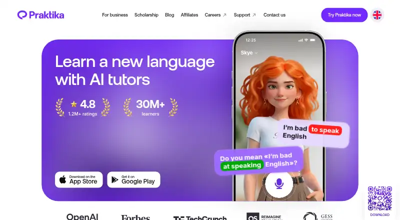 The Praktika homepage