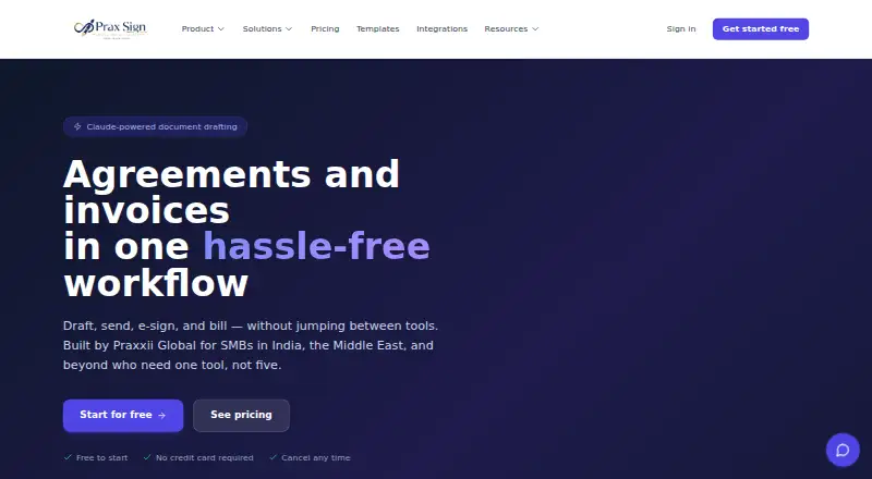 Prax Sign's website