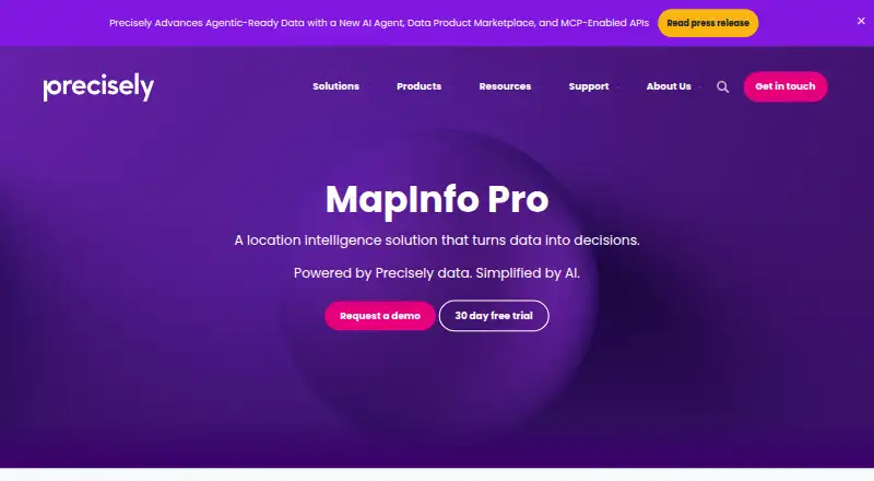 MapInfo Pro's website