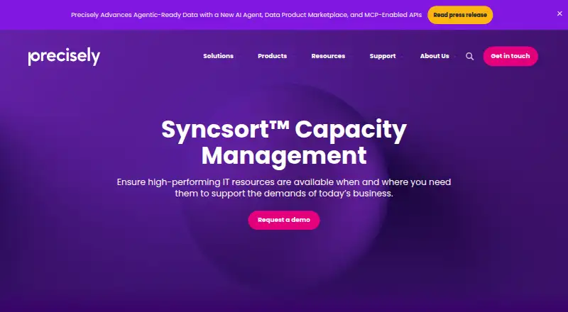 Syncsort Capacity Management's website