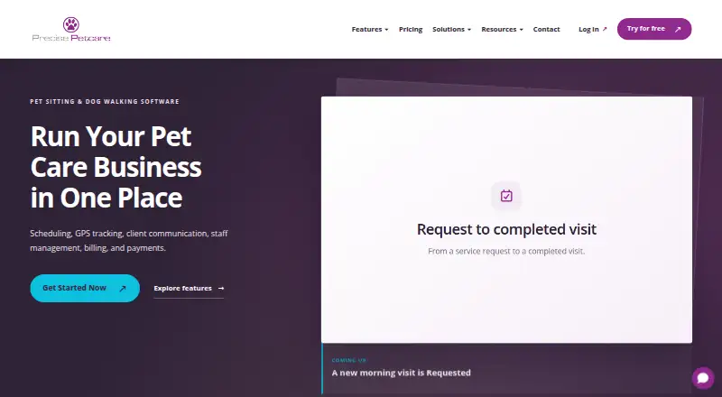 Precise Petcare's website