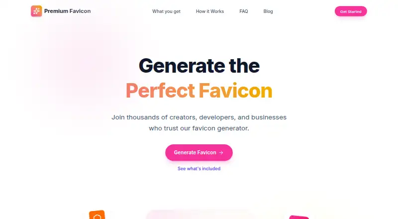 The Premium Favicon homepage