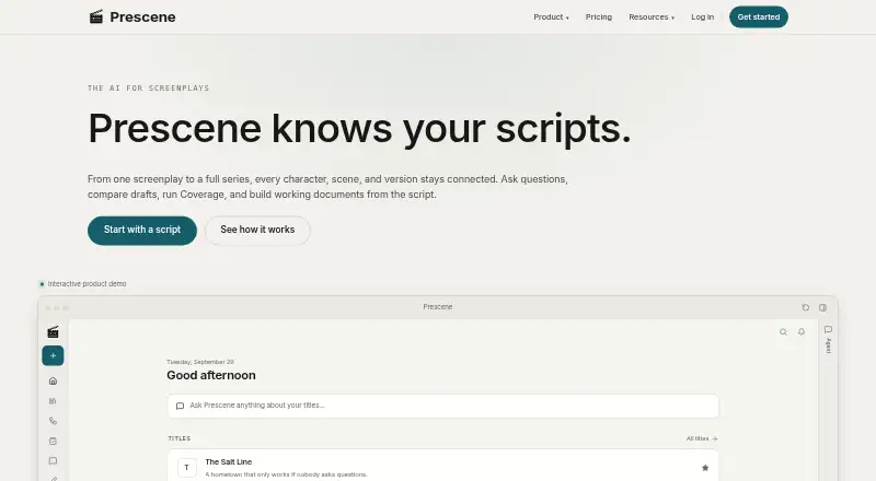 The Prescene homepage