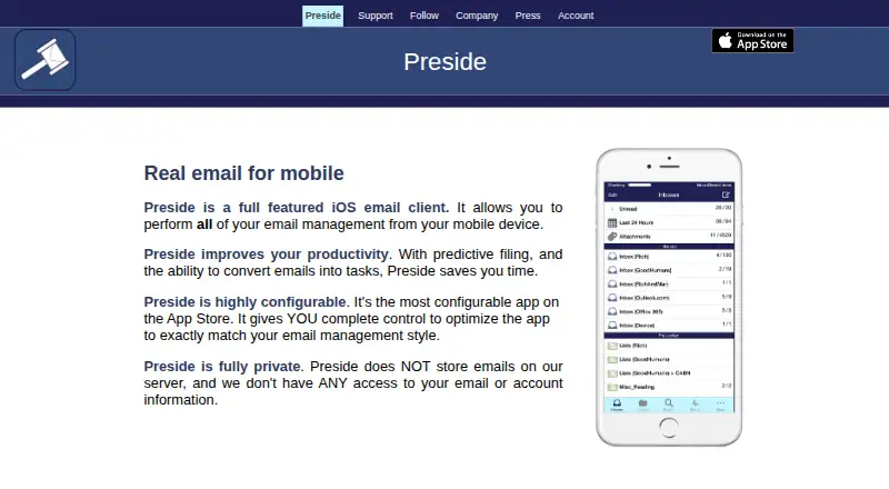 Preside's website