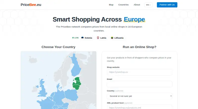 PriceBee's website