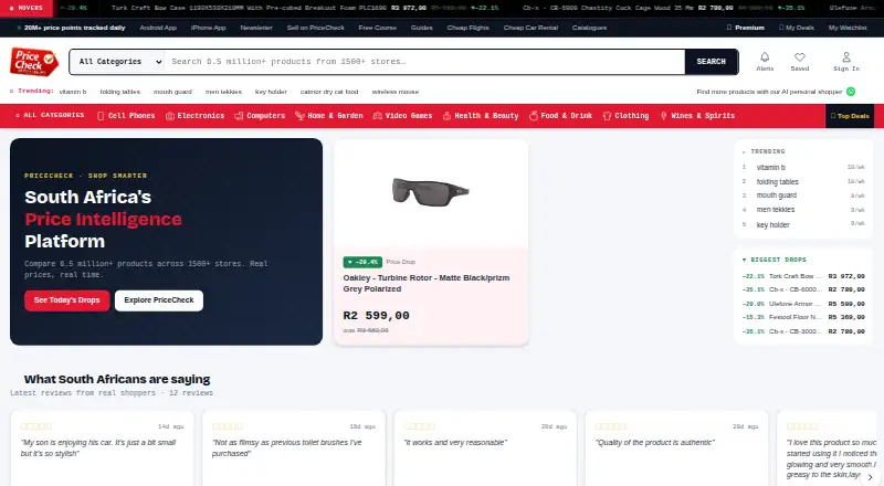 PriceCheck's website