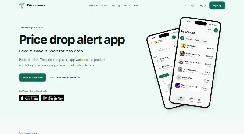 Pricesaurus's website