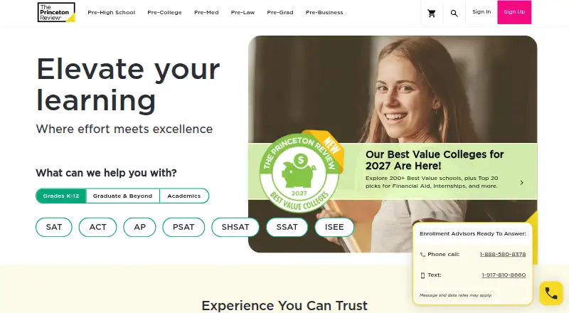 The The Princeton Review homepage