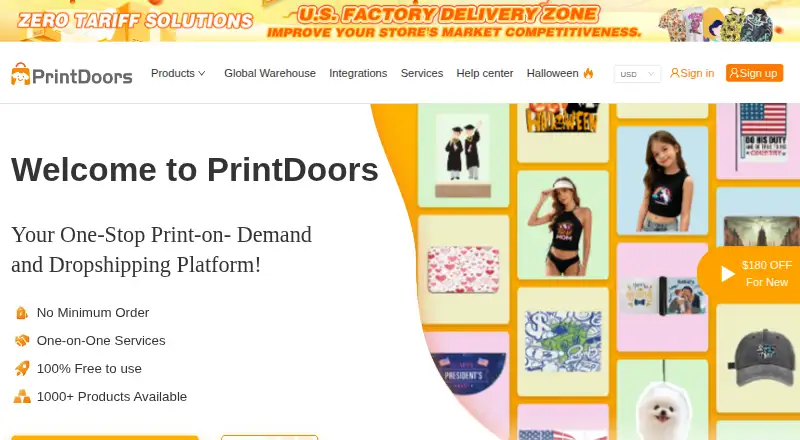 PrintDoors's website