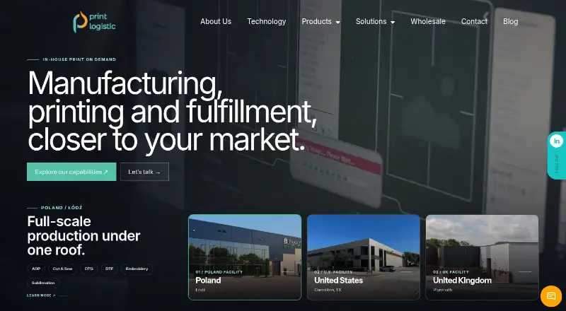 Print Logistic's website