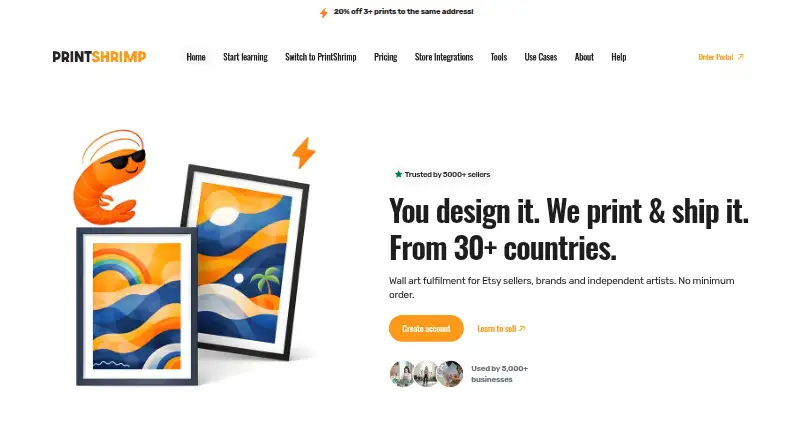 PrintShrimp's website