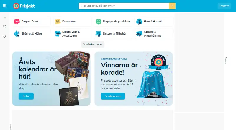 Prisjakt's website