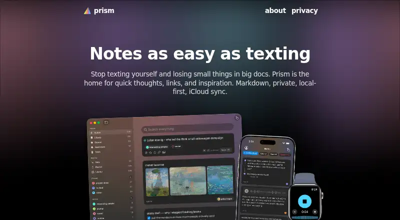 The Prism homepage