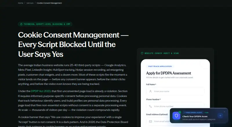 The PrivacyOS Cookie Consent Management homepage