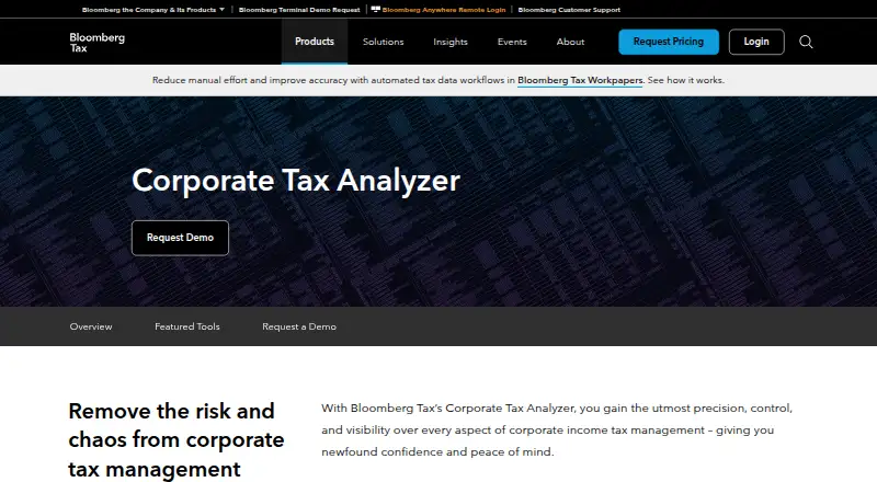 Corporate Tax Analyzer's website