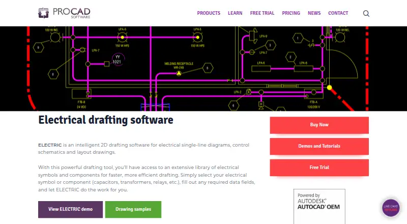 The PROCAD ELECTRIC homepage