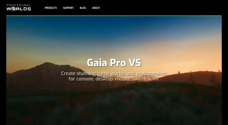 The Gaia Pro VS homepage