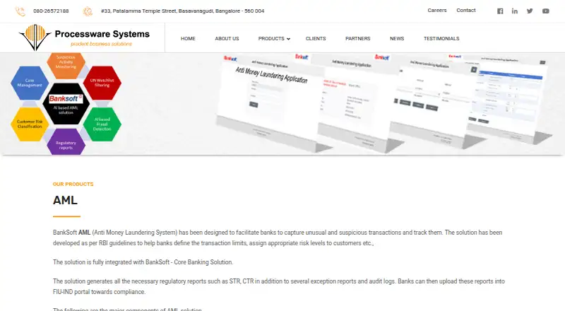 BankSoft AML's website