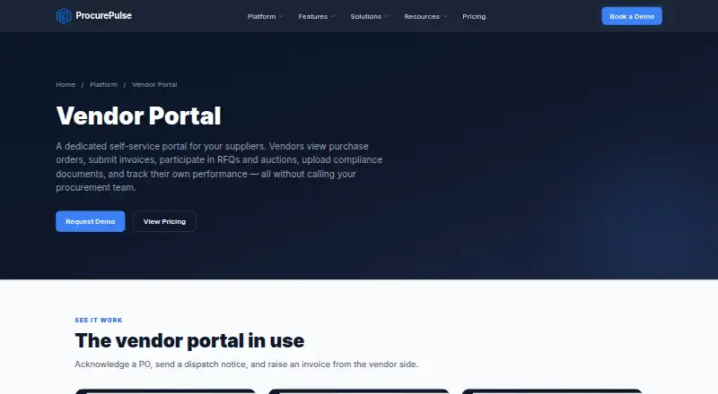 ProcurePulse Vendor Portal's website
