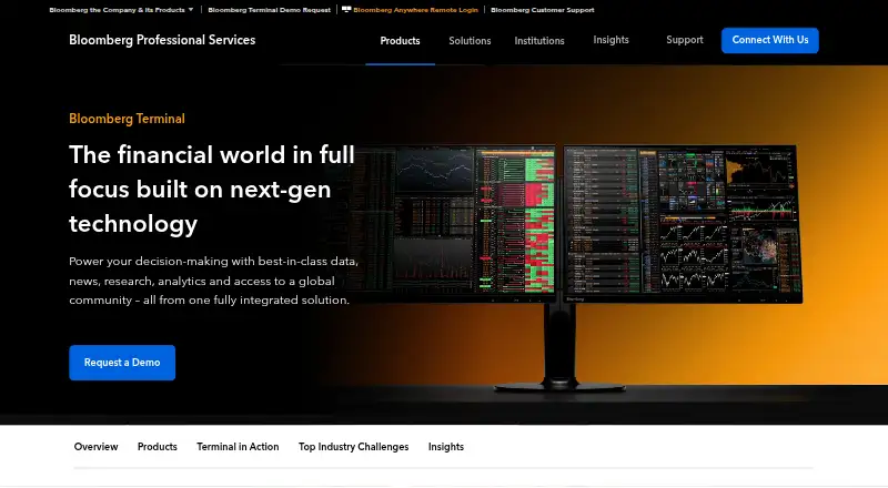 Bloomberg Terminal's website
