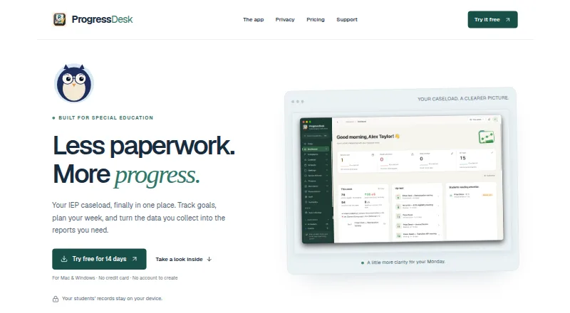 Progress Desk's website