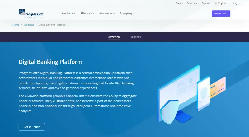 ProgressSoft Digital Banking Platform's website