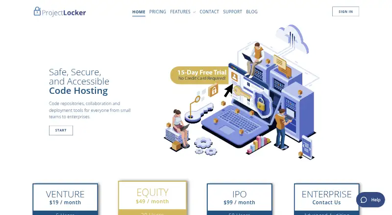 ProjectLocker's website
