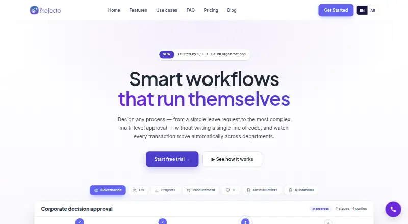 Projecto Workflow's website