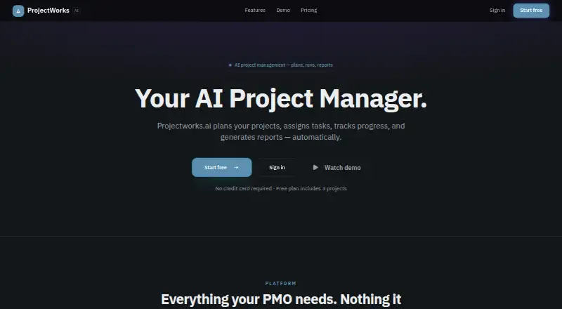 ProjectWorks.ai's website