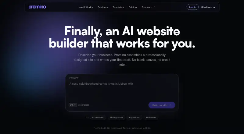 The Promino homepage
