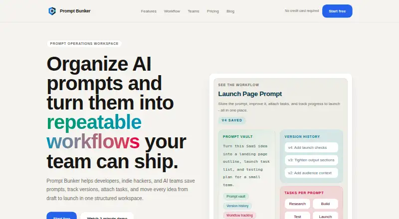 Prompt Bunker's website