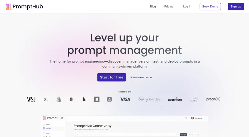 PromptHub's website