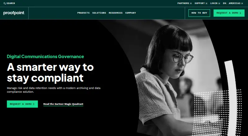 Proofpoint Digital Communications Governance's website