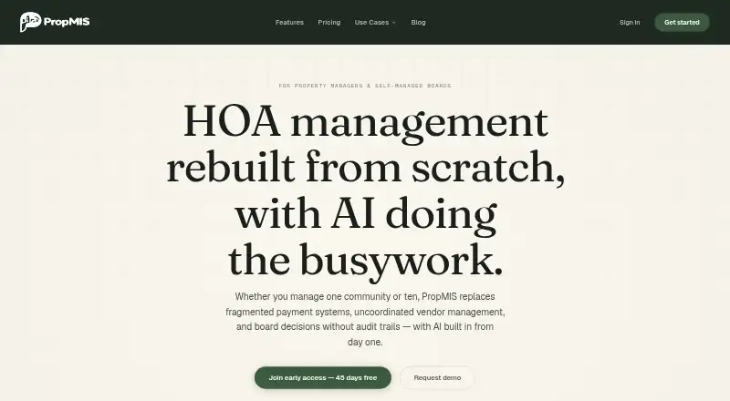 PropMIS's website