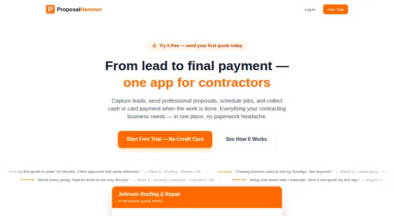 The ProposalHammer homepage